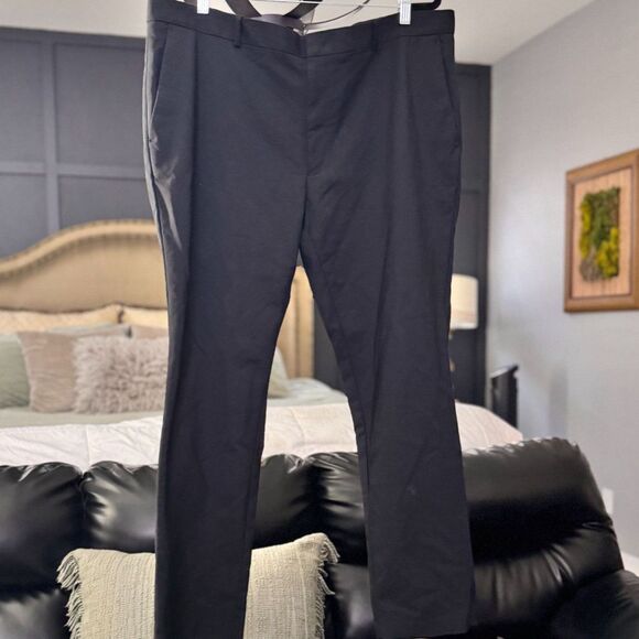 Alfani Black Dress Pants Men’s 40W 30L | Classic Stretch Slacks - Picture 1 of 7